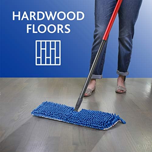 O-Cedar Hardwood Floor 'N More 3-Action Flip Mop Head Replacement | Machine Washable | Reusable | Microfiber Refill | Removes 99% of Bacteria