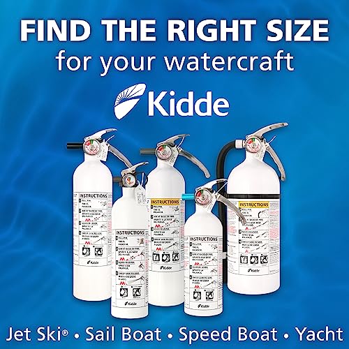 Kidde Mariner 110 Marine Fire Extinguisher for Boats, 1-A:10-B:C, 3.9 Lbs., Coast Guard Approved, Strap Bracket (Included), White, 2 Pack