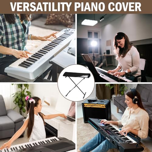 Piano Keyboard Dust Cover 61 Keys, Digital Electronic Piano Keyboard Covers, Thickening Full Covering Soft and Premium Surface, Essential Accessories to Protect Your Music Piano