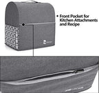 Yarwo Stand Mixer Cover Compatible with 4.5 qt and All 5 qt KitchenAid Mixer, Protective Dust Cover with Top Handle and Pockets for Accessories, Gray with Arrow