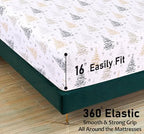 RUVANTI Flannel Sheets King Size - 100% Cotton Brushed King Size Sheets Set - Deep Pockets 16 Inches Bed Sheets - All Seasons Breathable & Extra Soft - Warm & Cozy, 4 Piece, Christmas Tree