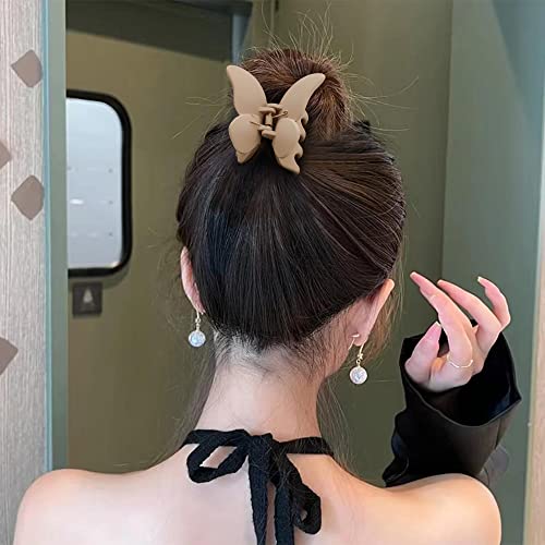 Butterfly Hair Clips 4Pcs Matte Claw Clips for Thin Hair, Cute Hair Accessories and Jaw Clips as Gifts