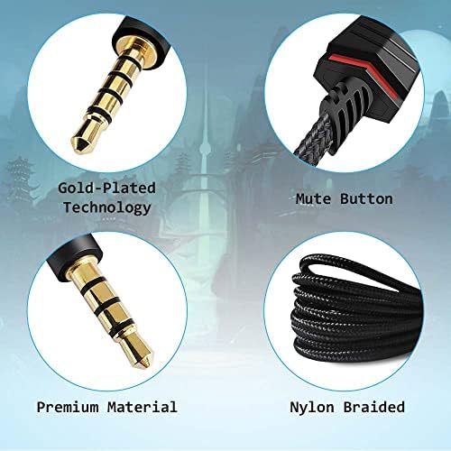 Replacement for Astro A40 Inline Mute Cable Cord, Mute Function Audio Aux Gaming Wire Compatible with Astro A40 Headsets (2 Meter, Nylon Braided)