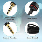 Replacement for Astro A40 Inline Mute Cable Cord, Mute Function Audio Aux Gaming Wire Compatible with Astro A40 Headsets (2 Meter, Nylon Braided)