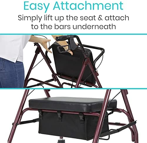 Vive Rollator Accessories Bag - Under Seat Rollator Walker Basket for Seniors - Extra Large - Underseat Pouch Tote for Rolling Walkers - with Reinforced Liner to Prevent Sagging