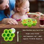 ROTTAY Silicone Egg Bites Molds and Steamer Rack Trivet with Heat Resistant Handles Fit Instant Pot Accessories, 7pcs set for 6qt & 8qt Electric Pressure Cooker With 2 Spoons and Silicone spatula