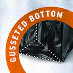 Iron-Hold Contractor Trash Bags - 45 Gallon, 18 Bags, Wing Tie Closure, 3 MIL Thick, Gusseted Bottom, Black - Heavy Duty Industrial Strength Garbage Bags