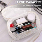 Makeup Bag Cosmetic Bag for Women,Cotton Large Travel Makeup Organizer Bag,Toiletry Bag for Women for Toiletries Accessories Brushes