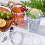 I00000 200 Pack 12 oz Silver Plastic Cups, Silver Rimmed Disposable Cups, Plastic Party Wine Glasses Plastic Cocktail Glasses Heavy Duty Cups with Silver Rim, 12 Ounce Plastic Tumblers For Party