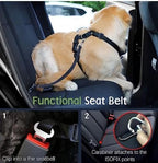 Dog Seat Belt, Safety Vest Dog Car Harness with Adjustable Buckle Dog Seat Belt for Vehicle Nylon Pet Safety Seat Belts Heavy Duty(M, Purple)