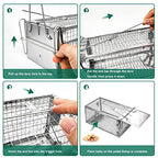 SZHLUX 2-Pack Rat Trap, Humane Mouse Traps Work for Indoor and Outdoor,Small Rodent Animal-Mice Vole Chipmunk Hamsters Live Cage,Catch and Release(SZ-SL2614X2S)