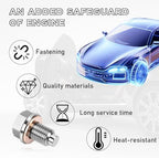 M14×1.5 Magnetic Oil Drain Plug, Aluminum Stainless Steel Sump Drain Nut Bolt with 5 Copper Crush Washer, Universal Leak-proof Replacement Car Accessories for Most Vehicles