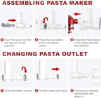 6 IN 1 Gourmet Pasta Attachment for KitchenAid Stand Mixer,for Kitchenaid Pasta Press, Extruder Pasta Maker Attachment Set with 6 Different Shapes Pasta Press Outlet Accessories by KOYOEY