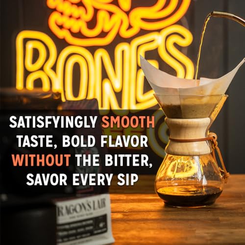 Bones Coffee Company What the Fluff?! Flavored Coffee Beans, Medium Roast Ground Coffee Low Acid, Berry Cotton Candy Flavor (12 oz)