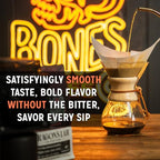 Bones Coffee Company What the Fluff?! Flavored Coffee Beans, Medium Roast Ground Coffee Low Acid, Berry Cotton Candy Flavor (12 oz)