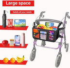 Upgrade Rollator Basket,Walker Basket Bag For Folding Walker,Rollator Walker Bag Cup Holder,Rollator bag,Large Capacity Rollator Walker Accessories Organizer Bag,Folding Rollator Walker Storage Bag
