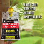 8 Pack Big Bag Fly Bag Trap - Fly Bags Outdoor Disposable Fly Trap Bag - Fly Trap Disposable Horse Fly Traps Outdoor - Fly Trap Bags Outdoor Disposable Hanging Net Fly Traps Large Disposable Fly Traps