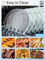 Three Stackable Dehydrator Racks for Ninja, Instant Pot Vortex, COSORI, CHEFMAN, Gowise, Ultrean, Gourmia - 304 Stainless Steel Grill Rack Fits 4.2-5.8 QT Air Fryer, Oven Air Fryer Accessories