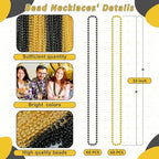 120 PCS Beaded Necklace, 33 IN Mardi Gras Beads, Blackgold Mardi Gras Accessories, Bead Necklace Throw Beads Bulk for Party Parade Event Festival Christmas Pirate Favors Supplies Decor