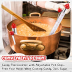 Photect 2 Pcs Candy Thermometer with Pot Clip 8" Deep Fry Oil Thermometer Instant Read Cooking Food Thermograph Sugar Syrup Jam Jelly Oil Temperature Kitchen Accessories for Home Cooking(Red)