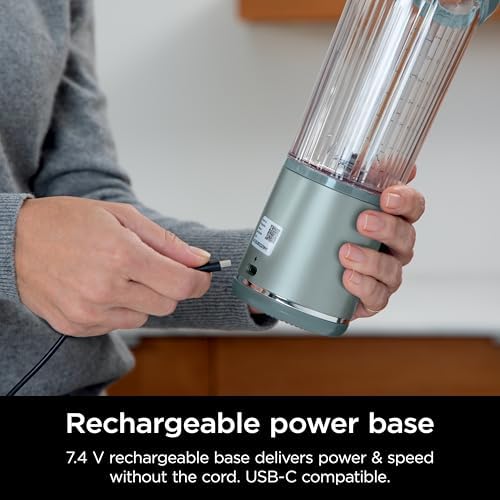 Ninja Blast Portable Blender & Accessories, Cordless, 18oz. Vessel, Personal Blender for Shakes & Smoothies, Leakproof Lid & Sip Spout, USB-C Cord, Dishwasher Safe Parts, BPA Free, Soft Sage, CL155ASG