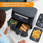 Air Fryer Grill Pan for Ninja AD350CO DZ401 Foodi 10 Quart 6 in 1 DualZone XL 2 Baskets Air Fryer, Replacement Air Fryer Crisper Plate Grill Plate Tray Accessories, Dishwasher Safe