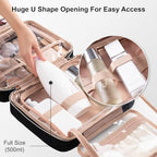 Everfun Hanging Travel Toiletry Bag for Women Traveling With Leakproof Compartment Makeup Cosmetic Organizer Dopp Kit Travel Accessories Essentials Must Have