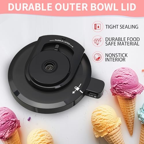 Compatible Lid for Ninja Ice Cream Maker NC301 Series, Ice Cream Replacement Lid, Replacement Parts Accessories Compatible with NinjaNC299AMZ/NC301/NC300/NC201/NC101 Series (NO Paddle)