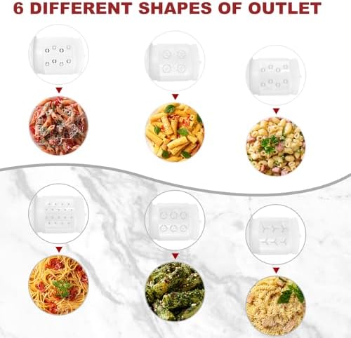 6 IN 1 Gourmet Pasta Attachment for KitchenAid Stand Mixer,for Kitchenaid Pasta Press, Extruder Pasta Maker Attachment Set with 6 Different Shapes Pasta Press Outlet Accessories by KOYOEY