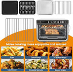 Air Fryer Wire Rack for Ninja Foodi 10 in 1 DT201 DT251 Digital Convection Toaster Oven, 14.5''*11.6'' Stainless Steel Air Fryer Accessories Roasting Steamer Grill Racks Baking Tray Rack