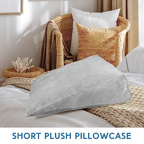 Wesiti 2 Pcs Wedge Pillow Cover for Bed Wedge Pillow Case Fits Wedges up to 27 x 27 x 8 inch for Home Sleeping Supplies (Light Gray)