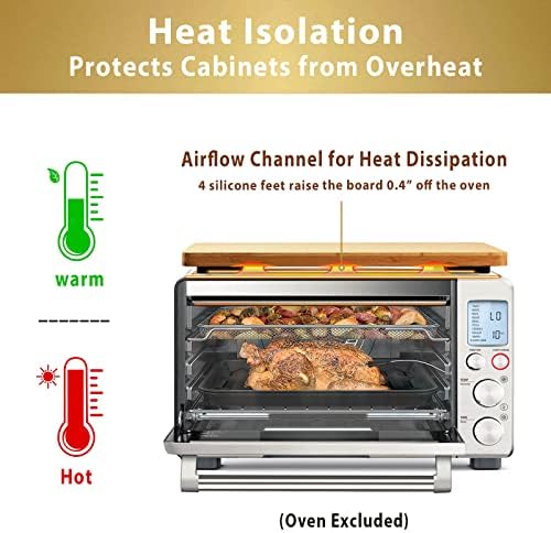 Cutting board Compatible with Breville BOV800XL/845BSS/860BSS Smart Oven Air Fryer, Accessories for Countertop Convection Oven, Heat Resistant Silicone Feet, Creates Storage Space, Protects Cabinets