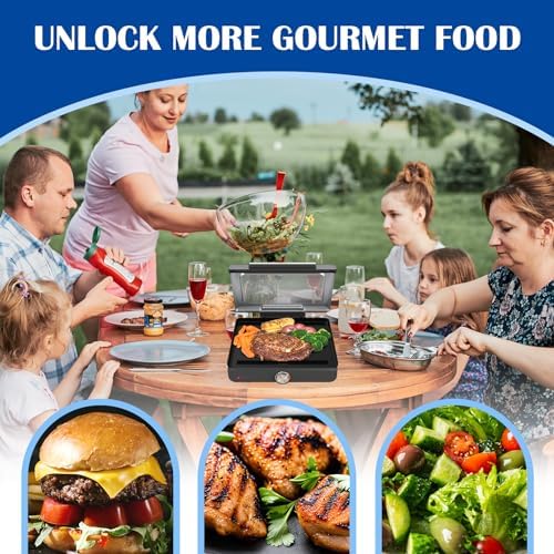 SafBbcue Griddle Plate for Ninja GR101 Sizzle Smokeless Indoor Grill, 14" Nonstick Plate for GR100 Series Accessories, Flat Top Countertop Electric Grill