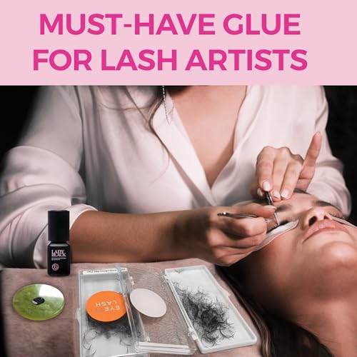 Lady Black Eyelash Extension Glue 5ml 3-4s Drying Time 5-6 Weeks Retention Sky Eyelash Glue Black Lash Glue for Eyelash Extensions Pegamento De Pestañas (PROFESSIONAL USE ONLY)
