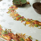 Benson Mills Harvest Splendor Engineered Printed Fabric Table Cloth, Fall, Harvest, and Thanksgiving Tablecloth (60" X 120" Rectangular, Harvest Splendor)