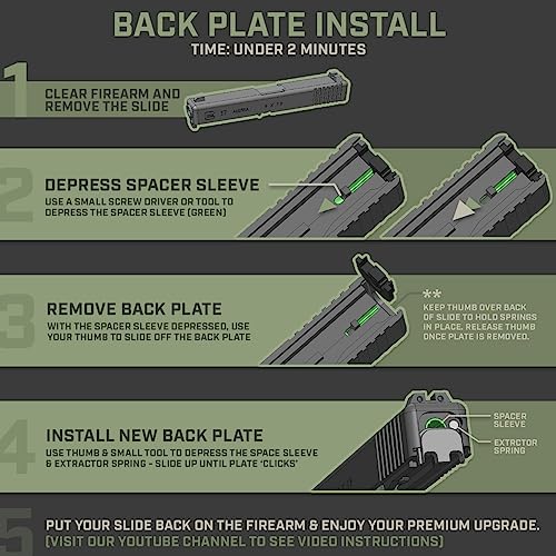 Milspin CNC Milled 3D Engraved Slide Back Plate Compatible with Glock Gen 1-5 I Made in USA (The President Trump 3D, Brass, Models G17-G41, G45)