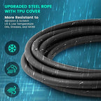FEECCO FITNESS 1/2 lb Weighted Jump Rope for Boxing, Cardio, Crossfit Workout, 8~11ft Range Adjustable Length Steel Ropes with Ball Bearings and Metal Handles, Suitable for Men and Women