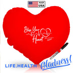 Gladness! Heart Pillow for After Bypass Open Heart Surgery, Mastectomy, Post Surgical Recovery Cough Seat Belt Pillow Bless Your Heart Get Well Soon Cardiac Patient Gift Pillow with Autograph Pen