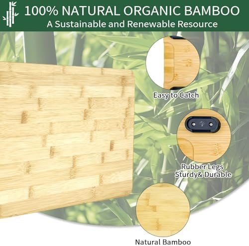 Bamboo Cutting Board Compatible with Breville 860BSS 845BSS BOV800XL Smart Oven Convection Toaster Oven, 100% Natural Organic Bamboo, 17.8" × 10.8" Accessories for Countertop Convection Oven