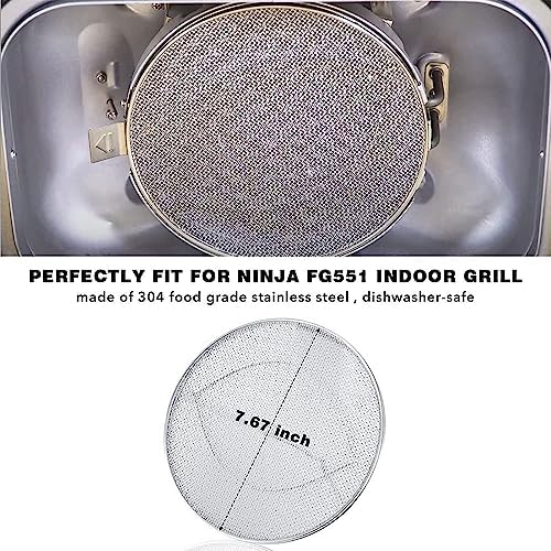 2pcs Splatter Shield for Ninja Foodi FG551, Accessories for Ninja Foodi Smart XL 6-in-1 Indoor Grill,Stainless Steel Splatter Screen, Dishwasher safe