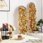 PONKING 8 Pcs 66FT Fall Garland, Artificial Rose Vine Flowers with Green Leaves, Hanging Fake Roses Vine for Room Anniversary Wedding Birthday Christmas Wall Arch Decor, Fall Champagne Flower