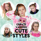 Dreamlover Hair Accessories for Girls, Colored Hair Extensions for Kids, Braided Ponytail Extension, Crazy Hair Day Accessories, 12 Pieces