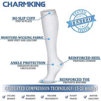 CHARMKING Compression Socks for Women & Men (8 Pairs) 15-20 mmHg Graduated Copper Support Socks are Best for Pregnant, Nurses - Boost Performance, Circulation, Knee High & Wide Calf (L/XL, Multi 52)