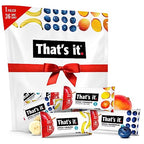 That's it. Mini Fruit Bars Gift Pouch (Variety 36 Count) No Sugar Added, Plant-Based, Vegan & Gluten Free, Paleo, Non GMO, Fiber (12 Banana, 12 Blueberry, 12 Mango)