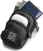 Ringke Mini Pouch Two Pocket, Small Bag for Universal Wireless Ear Buds, Durable Waterproof Keychain Accessories Compatible with AirPods Pro 2nd Generation and AirPods 4 Case - Black