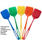 Smart Swatter Fly Swatters | Assorted Color 2 Pack | Picks UP The Bug w/ 904 Spikes | Patented & Made in The USA | Insects, Bugs and Fly Killer