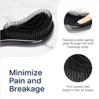 Crave Naturals Glide Thru Detangling Brush, Detangler Brush for Curly, Straight, Wet and Dry Hair for Adults and Kids, Hair Brush and Comb, Hair Accessories for Women, Black