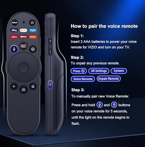 Universal Remote-Control Compatible for Vizio Smart-TV, XRT270-Remote-Bluetooth Voice Replacement Applicable with 4K Quantum Pro Vizio Smart TV V-Series M-Series and More Vizio Smart TV Models