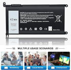 New Replacement WDX0R Laptop Battery for Dell Inspiron 15 5000 5567 5570 5565 5568 5578 7000 7560 7570 7573 7569 7579 13 5368 5378 7378 17 5765 5767 5770 Series Notebook Battery Fits 3CRH3 T2JX4 FC92N
