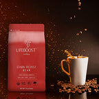 Lifeboost Coffee Dark Organic Coffee Beans - Dark Roast Low Acid Coffee Beans - Single Origin Non-GMO Organic Coffee - Third Party Tested For Mycotoxins & Pesticides - Whole Bean - 12 Ounces